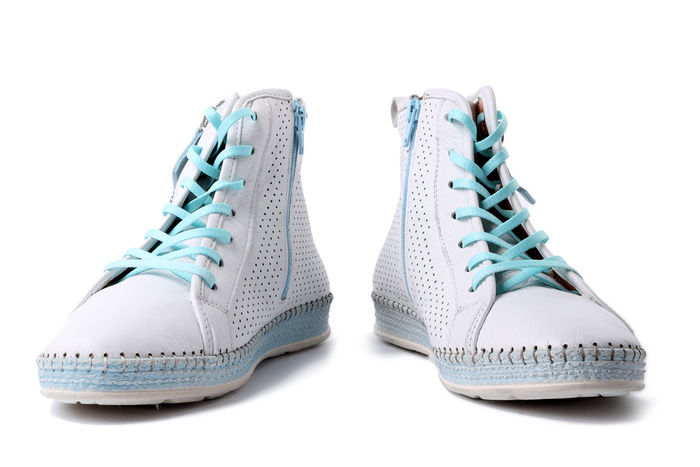 MANITU 990645-03 weiss, trzewiki letnie damskie