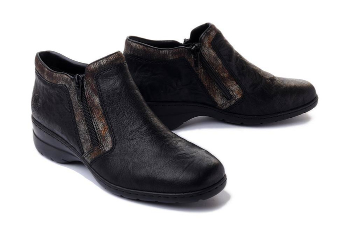 RIEKER L4382-00 black, botki damskie