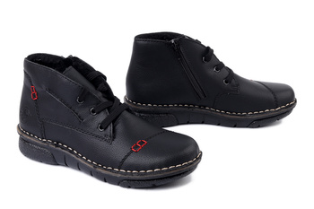 RIEKER 73301-00 black, trzewiki damskie