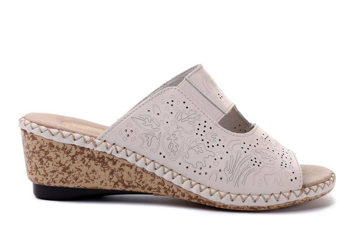 RIEKER 66191-60 beige, klapki damskie