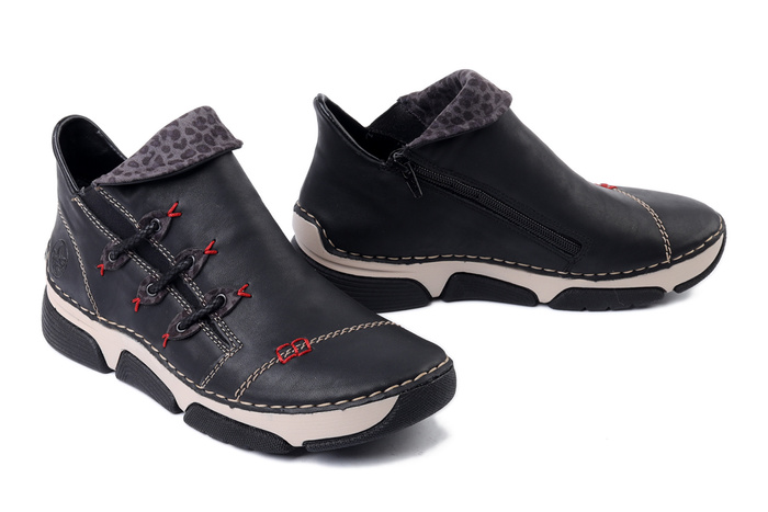 RIEKER 45983-00 black combiantion, botki damskie