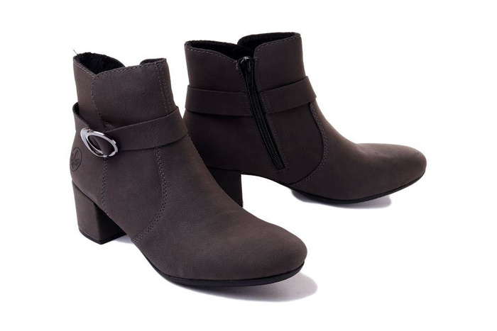 RIEKER 70289-45 grey, botki damskie