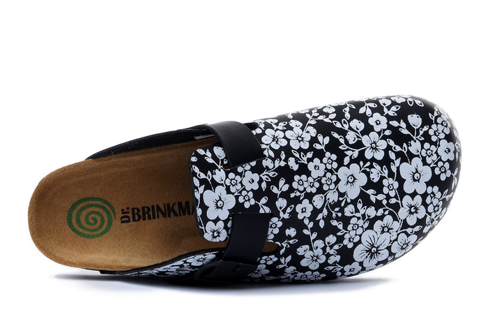 DR. BRINKMANN 600097-01 schwarz/weiss, klapki damskie