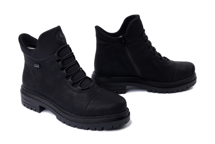 RIEKER TEX Y3163-00 black, trzewiki damskie