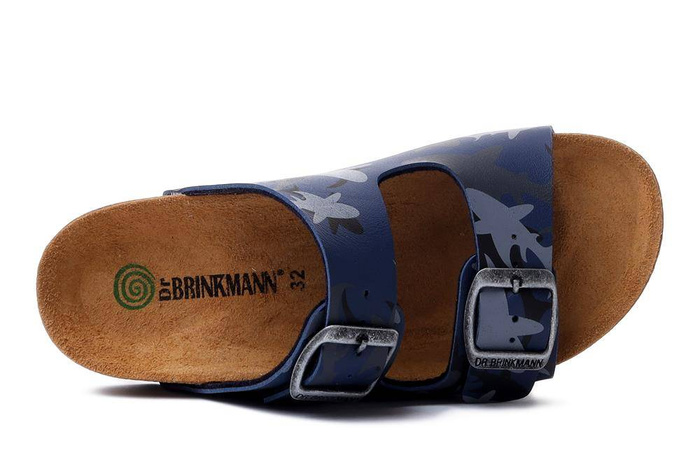 DR. BRINKMANN 500298-5 navy/shark, klapki profilaktyczne dziecięce, rozmiary 27-32