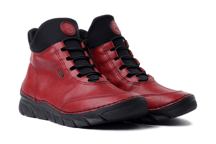 RIEKER 55069-35 red, trzewiki damskie