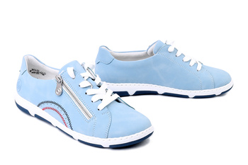 RIEKER 42424-10 blue, półbuty damskie