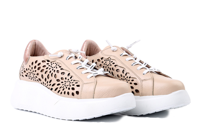 WONDERS A-3641 beig, półbuty damskie