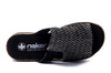 RIEKER V7953-00 black combination, klapki damskie