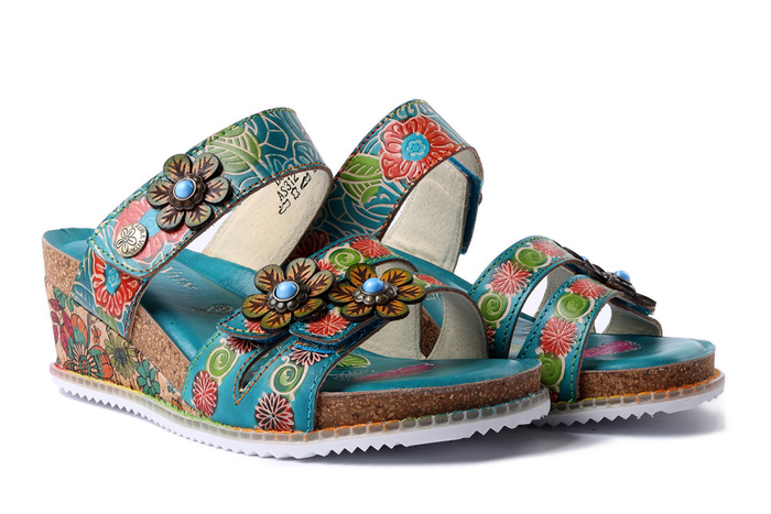 LAURA VITA 0006694 BONITO19 turquoise, klapki damskie
