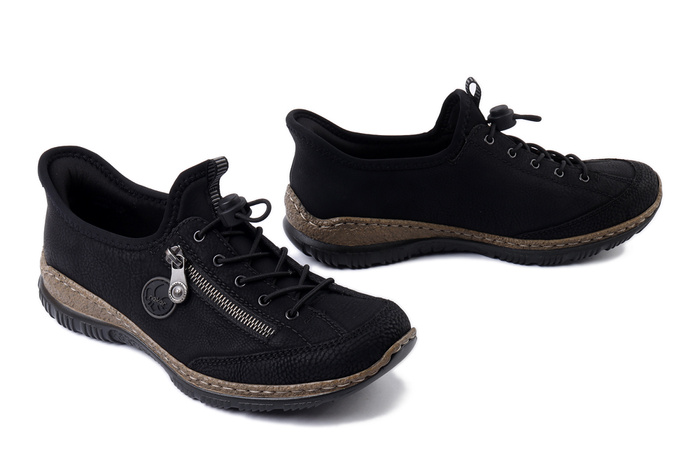 RIEKER N3267-01 black, półbuty damskie