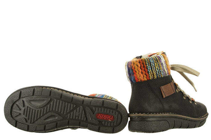 RIEKER 73343-00 black combiantion, trzewiki damskie