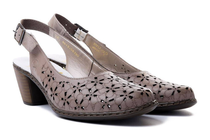 RIEKER 40981-64 beige, czółenka damskie