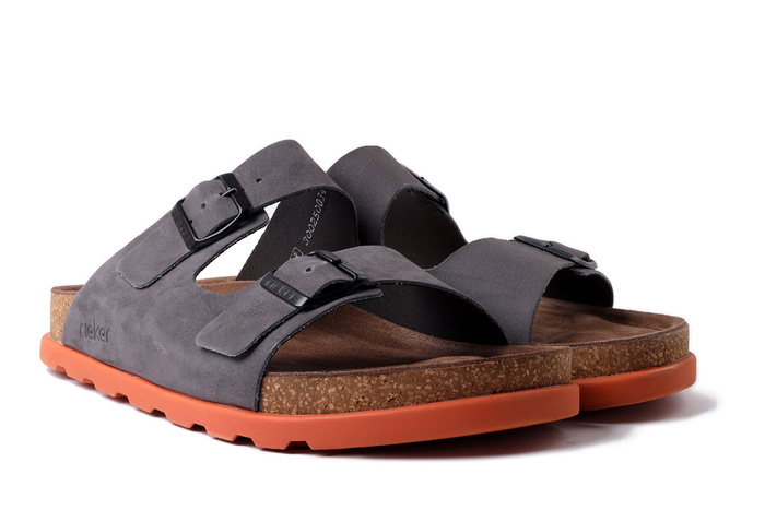 RIEKER 21190-40 grey, klapki męskie