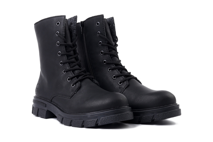 RIEKER Z9120-00 black, trzewiki damskie