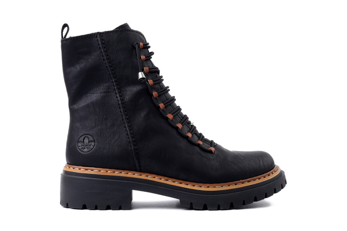 RIEKER 72653-00 black, trzewiki damskie