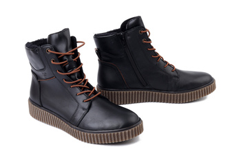RIEKER Y4303-00 black, trzewiki damskie