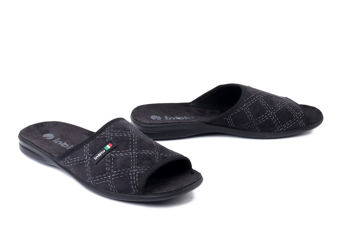INBLU 155M 002 czarny, kapcie męskie