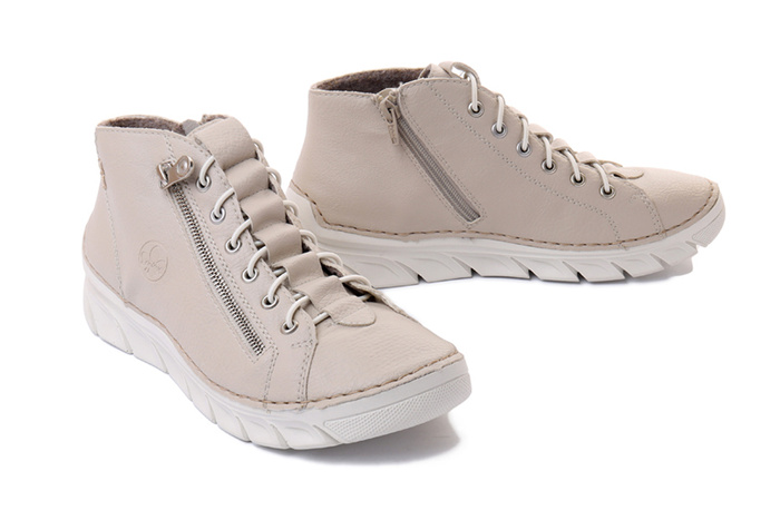 RIEKER 55048-60 beige, trzewiki damskie