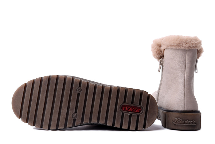 RIEKER Y3481-60 beige, botki damskie