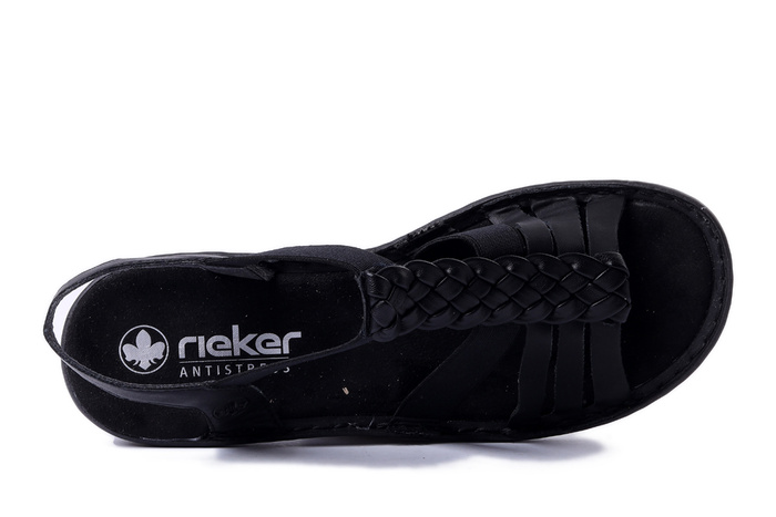 RIEKER 60809-00 black, sandały damskie