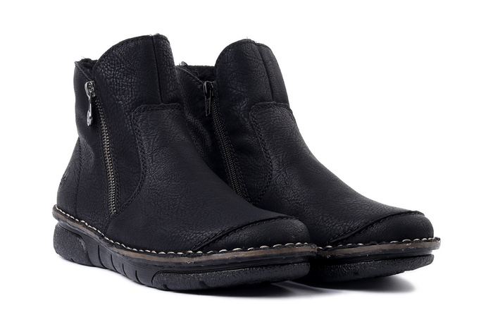 RIEKER 73357-00 black, botki damskie