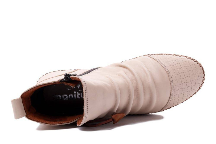 MANITU 990053-81 offwhite, botki damskie