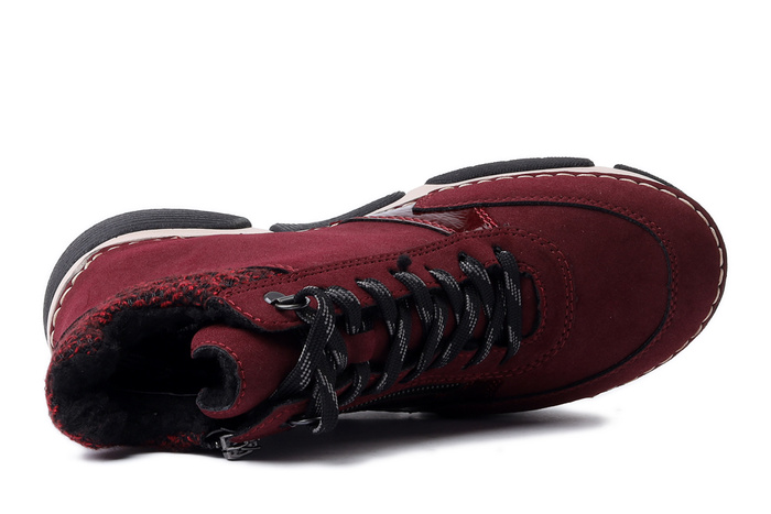 RIEKER 45960-35 red, trzewiki damskie