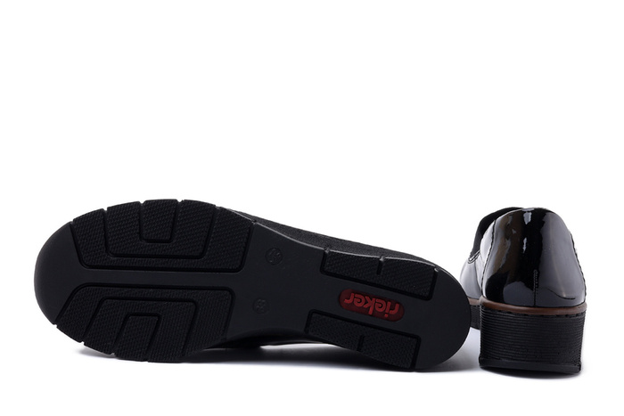 RIEKER 53751-00 black, półbuty/mokasyny damskie