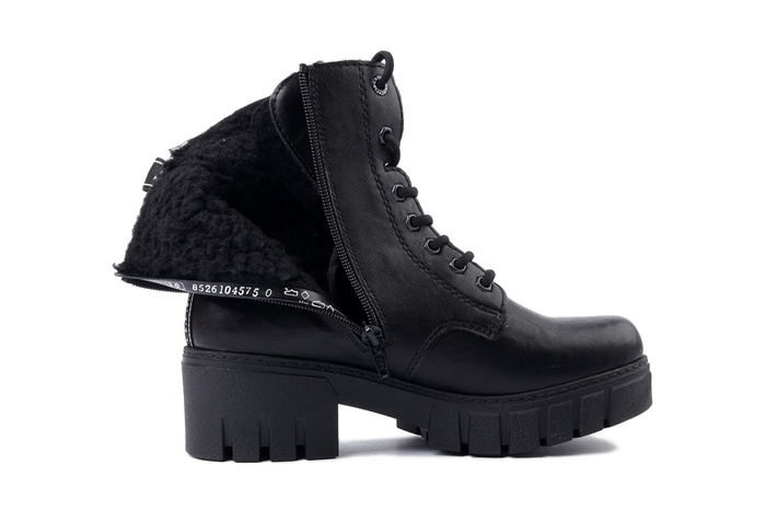 RIEKER 74530-00 black, trzewiki damskie