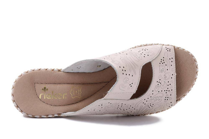 RIEKER 66191-60 beige, klapki damskie