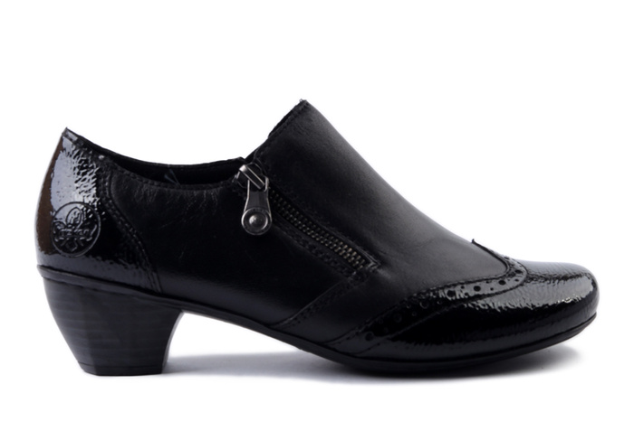 RIEKER 41757-00 black, półbuty damskie