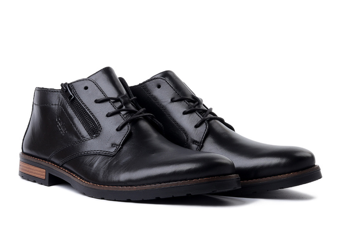 RIEKER 14609-00 black, trzewiki męskie