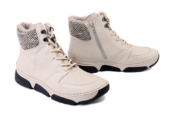 RIEKER 45955-60 beige, trzewiki damskie