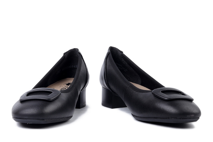 RIEKER 43453-00 black, czółenka damskie