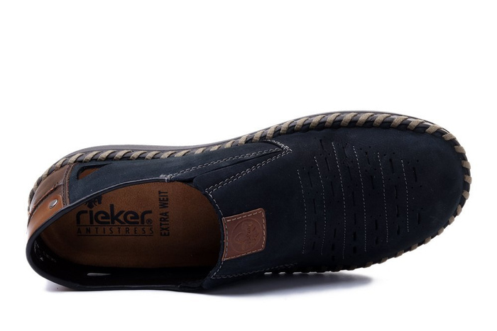 RIEKER B2457-14 blue, półbuty męskie