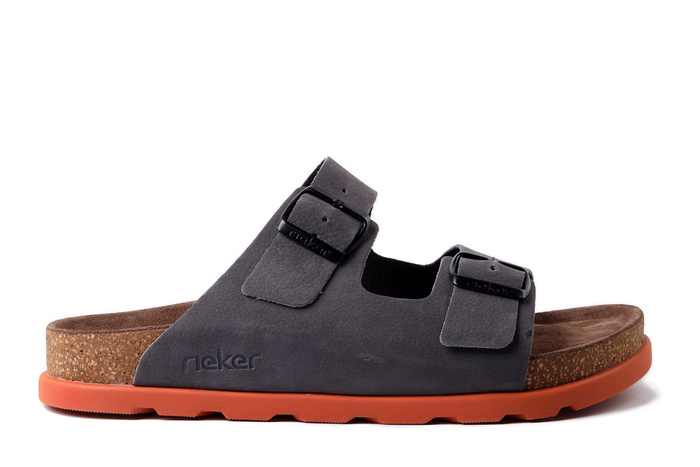 RIEKER 21190-40 grey, klapki męskie