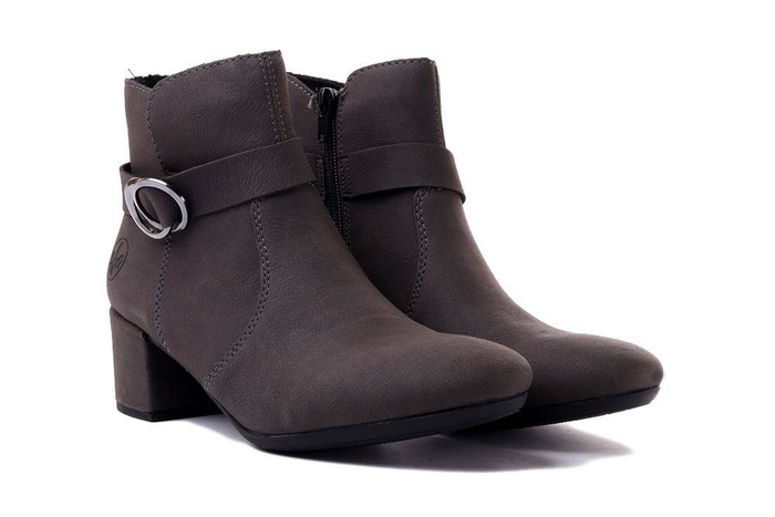 RIEKER 70289-45 grey, botki damskie