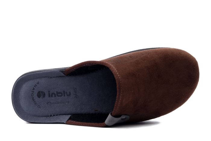 INBLU DG-17 043 ciemny brąz, kapcie męskie