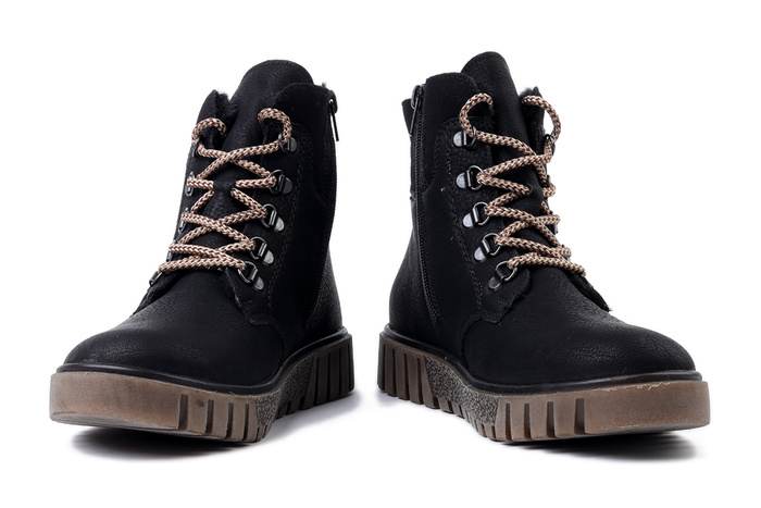 RIEKER TEX Y3433-00 black, trzewiki damskie