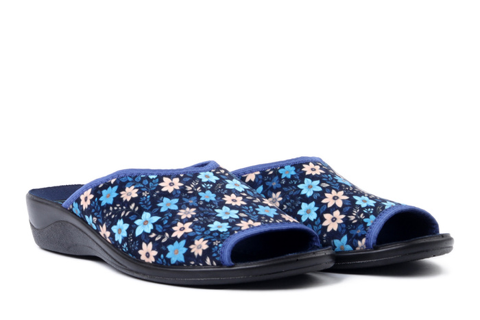 ADANEX 30310 SIK1VD granatowy, kapcie damskie