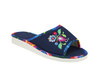 METEOR 060 FOLK granatowy/niebieski, kapcie damskie