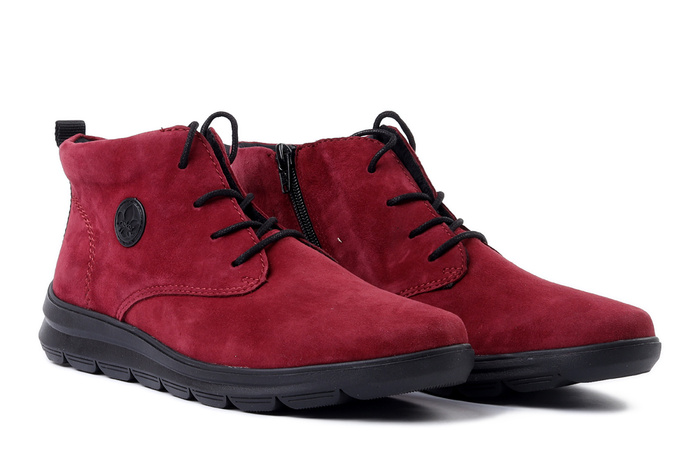 RIEKER Z0022-36 red, trzewiki damskie