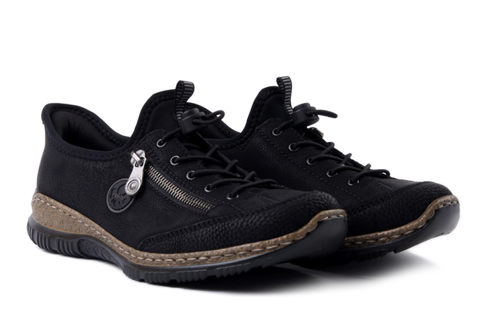 RIEKER N3267-01 black, półbuty damskie