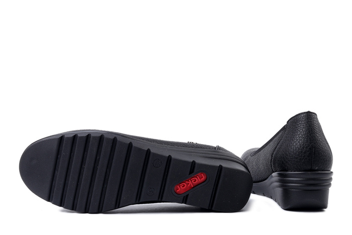 RIEKER L5360-00 black, czółenka damskie