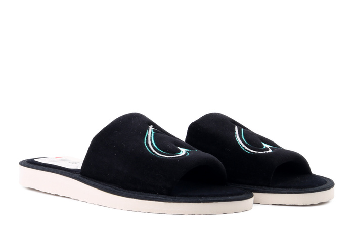 METEOR 044 Zuza czarny/zielony, kapcie damskie