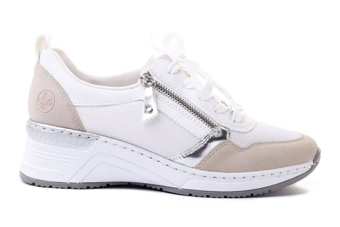 RIEKER SNEAKER N4331-80 white combinarion, półbuty sportowe damskie