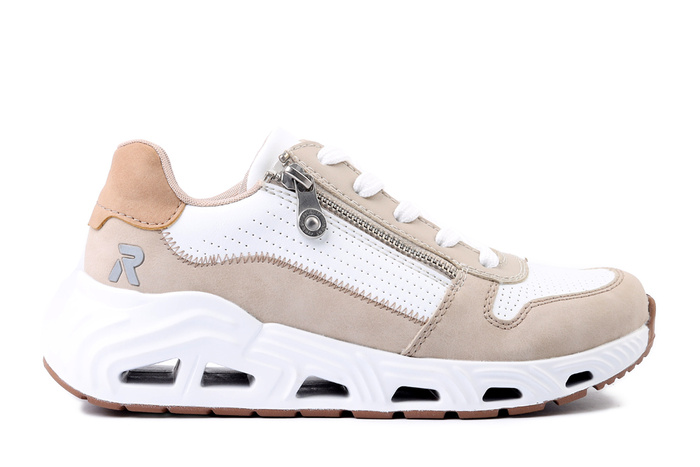 RIEKER N5204-80 white combination, półbuty damskie