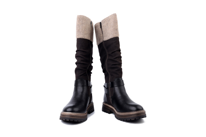 RIEKER TEX 93092-90 black combination, kozaki damskie