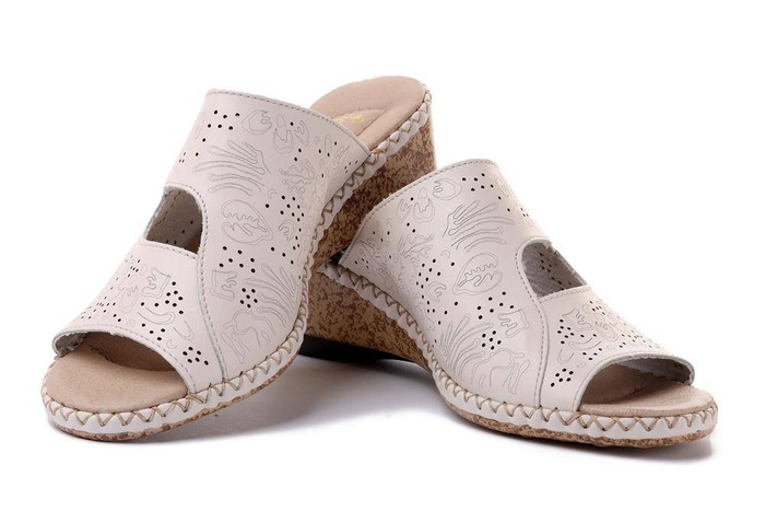 RIEKER 66191-60 beige, klapki damskie